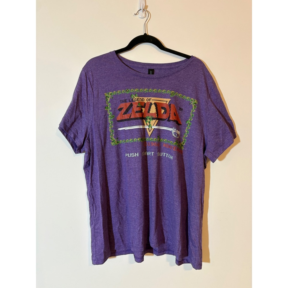 Gildan Legend of Zelda Size 3X Nintendo 1986 Retro Gaming T-Shirt Purple Women